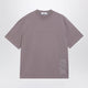 Stone Island Grey-Purple T-Shirt With Garment Dyed Graphics Print