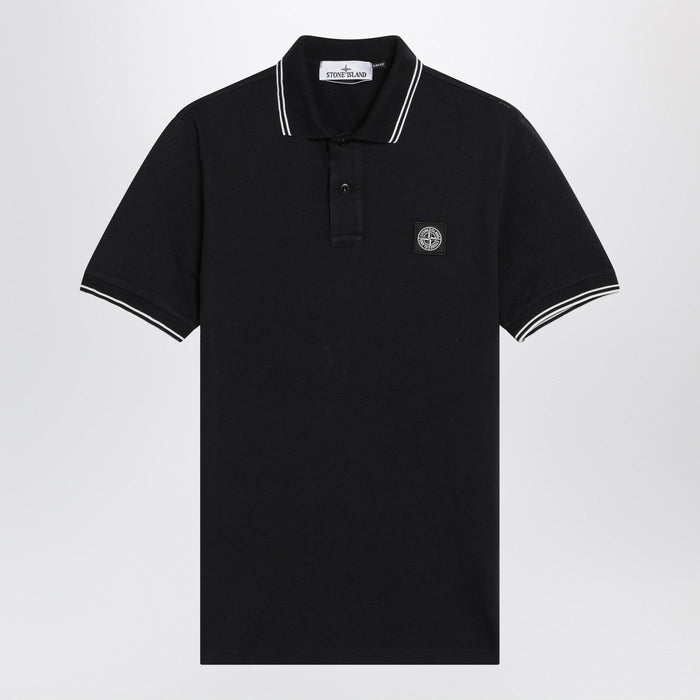 Stone Island Blue Polo Shirt With Compass Patch