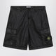 Stone Island Black Cargo Bermuda Shorts With Relaxed Fit