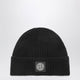 Stone Island Black Wool Beanie With Compass Patch