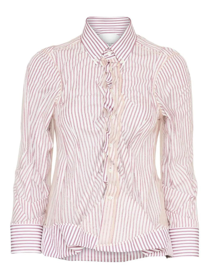 Maison Margiela Striped Shirt With Ruffles