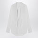 Maison Margiela Deep V-Neck Cotton Poplin Shirt In White