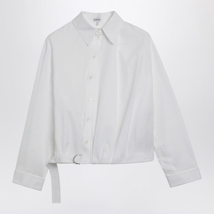 Loewe White Draped Cotton Shirt