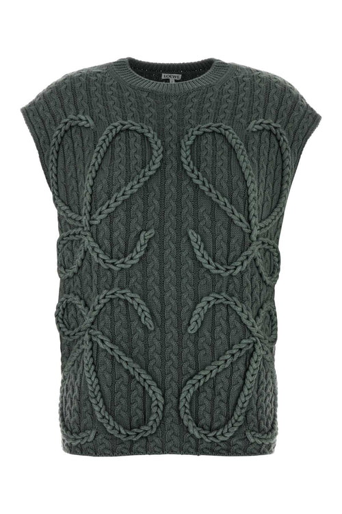 Loewe Khaki Stretch Wool Oversize Vest