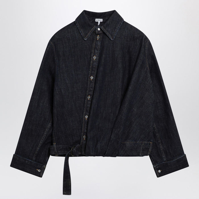 Loewe Indigo Blue Draped Denim Shirt