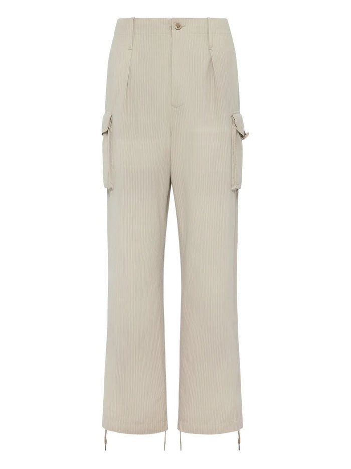 Maison Margiela Cotton-Blend Pinstripe Pattern Cargo Trousers