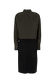 Maison Margiela Two-Tone Poplin And Wool Shirt Dress