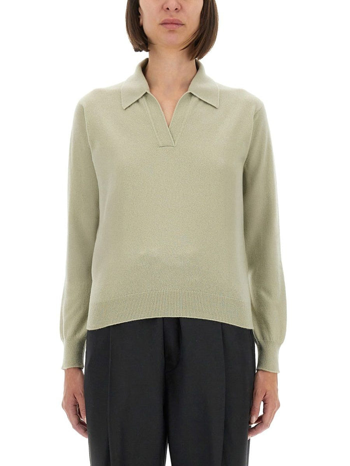 Maison Margiela Green Virgin Wool Polo Shirts