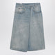 Maison Margiela Midi Wrap Skirt In Blue Denim
