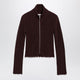 Mm6 Maison Margiela Chocolate Ribknit Zip Cardigan