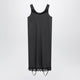 Mm6 Maison Margiela Grey Midi Slip Dress With Lace Trims