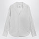 Mm6 Maison Margiela Pinstriped Cotton Shirt With V-Neck