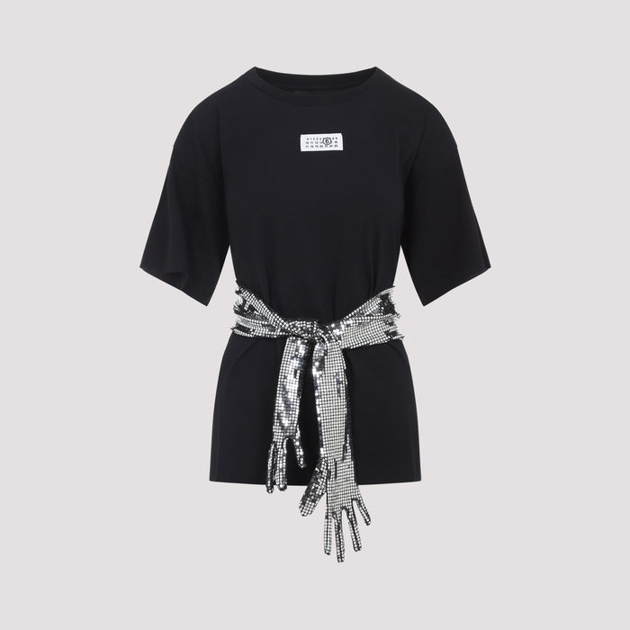 Mm6 Maison Margiela Mm6 Maison Margiela Botton T-Shirt With Sequin Gloves