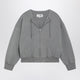 Mm6 Maison Margiela Felpa Con Zip E Coulisse In Cotone Grigia