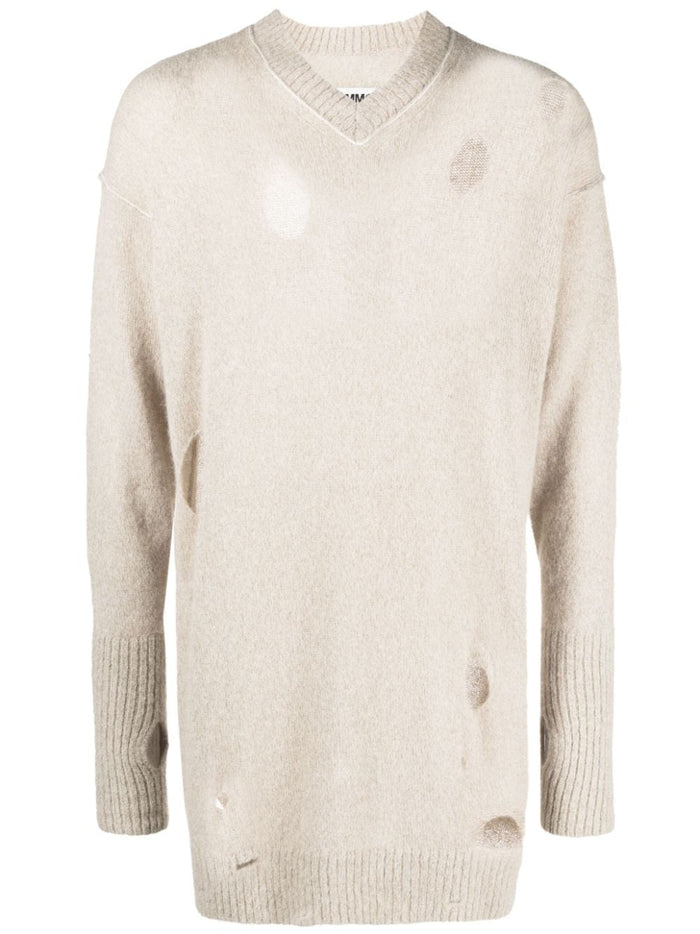 Mm6 Maison Margiela V Neck Mini Dress