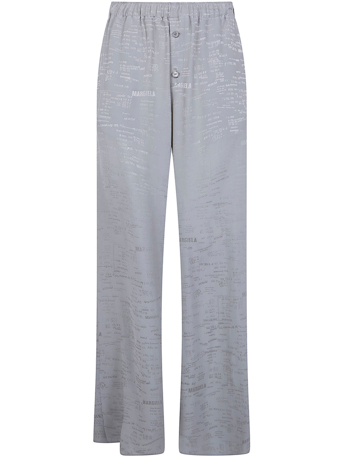Mm6 Maison Margiela Grey Acetate Viscose Rayon Pants