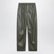 Mm6 Maison Margiela Khaki Green Wide-Leg Trousers In Faux Leather