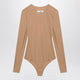 Mm6 Maison Margiela Skin-Tone Bodysuit In Lycra Jersey