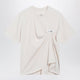 Mm6 Maison Margiela Écru Draped Tshirt With Logo Patch