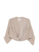 Mm6 Maison Margiela Green Grey Draped Detail Top