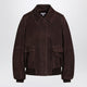 Loewe Dark Brown Suede Bomber Jacket