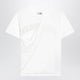 Mm6 Maison Margiela White Cotton Jersey T-Shirt With Distressed Detail