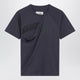 Mm6 Maison Margiela Midnight Blue Cotton Jersey T-Shirt With Distressed Detail