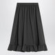 Mm6 Maison Margiela Grey Midi Skirt With Ruffled Flounce Hem
