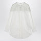 Mm6 Maison Margiela Cotton Shirt With Sheer Panels In Offwhite