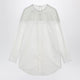 Mm6 Maison Margiela Cotton Shirt With Sheer Panels In Off-White