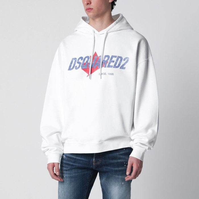 Dsquared2 White Relaxedfit Sweatshirt With Logo Print