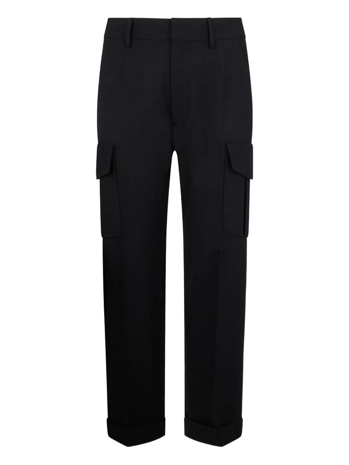 Dsquared2 Black Virgin Wool Elastane Pants