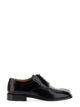 Maison Margiela Black Tabi Laceup Shoe In Polished Calfskin