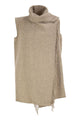 Fabiana Filippi Long Gilet With Integrated Scarf Collar In Wool And Polyamide