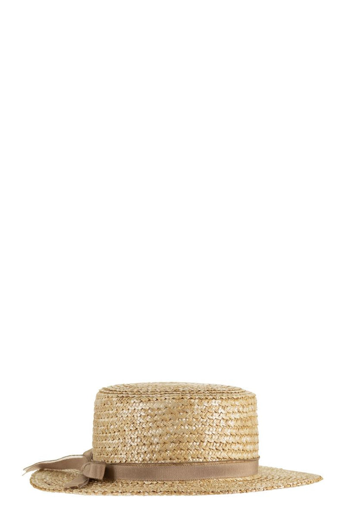 Fabiana Filippi Raffia Straw Hat With Grosgrain Ribbon