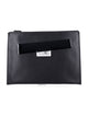 Mm6 Maison Margiela Mm6 Maison Margiela Black Leather Pouch With Logo And Tape Detail