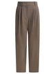 Sandbeige Beige Wool Blend Trousers