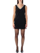 Self-Portrait Short Dress In Crepe With Jewel Profiles