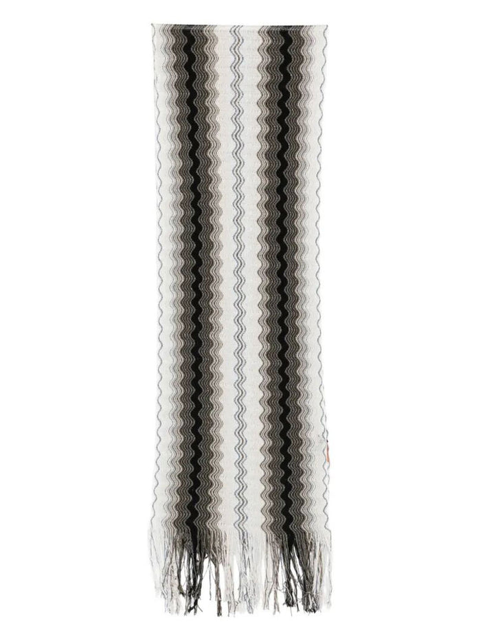 Missoni Zig-Zag Viscose Blend Fringed Scarf