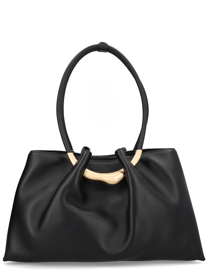 Cult Gaia Black Leather Shoulder Bag