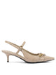 Pinko Beige Leather Heeled Shoes