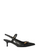Pinko Black Leather Gloria 18