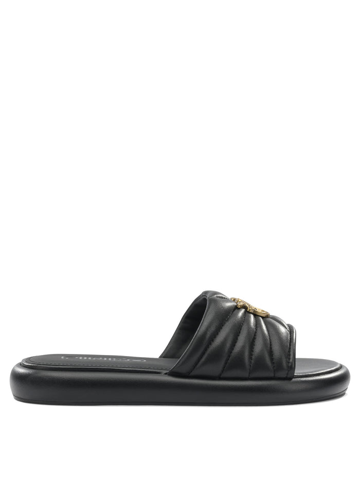 Pinko Black Leather Sandals
