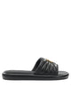 Pinko Black Leather Sandals