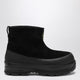 Stone Island Black Suede Ankle Boot With Logo