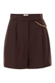 Elisabetta Franchi Gabardine Shorts With Jewelled Logo
