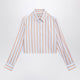 Jw Anderson Cropped Blue And Orange Cotton Shirt