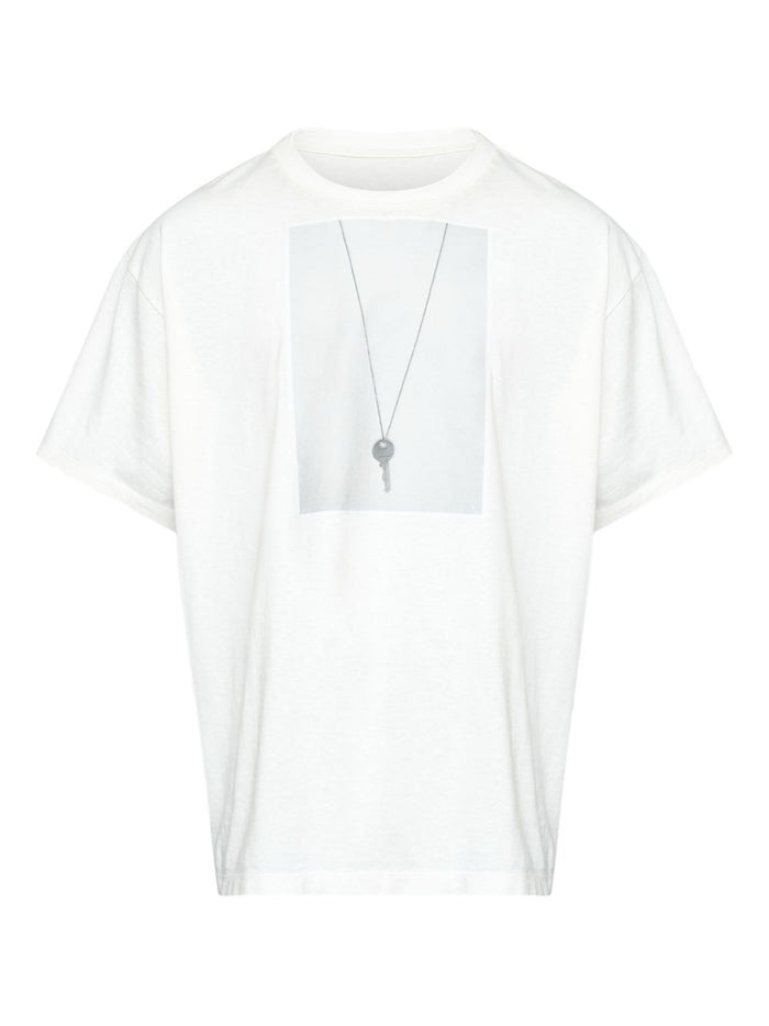Mm6 Maison Margiela White Tshirt With Key Print