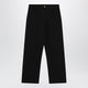 Mm6 Maison Margiela Wide-Leg Cotton Trousers With Embroidered Logo, Black
