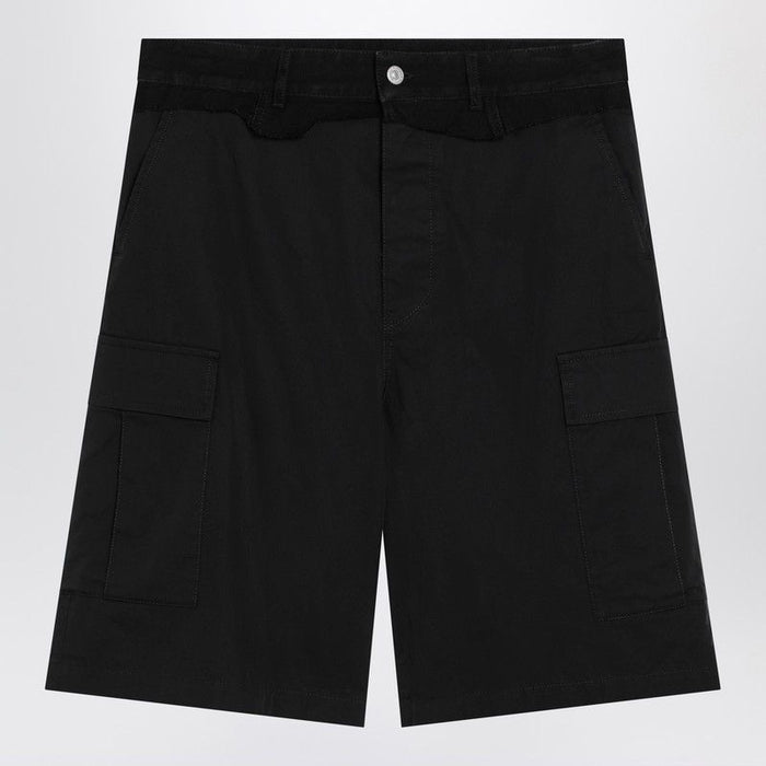 Mm6 Maison Margiela Black Woolblend Cargo Bermuda Shorts